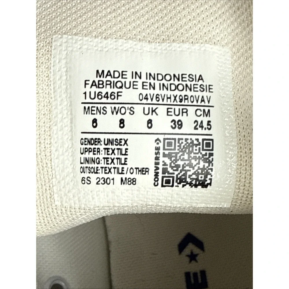 CONVERSE Chuck Taylor ALL STAR HIGH TOP MONOCHROME WHITE UNISEX (1U646F) M6/W8 - Picture 13 of 15